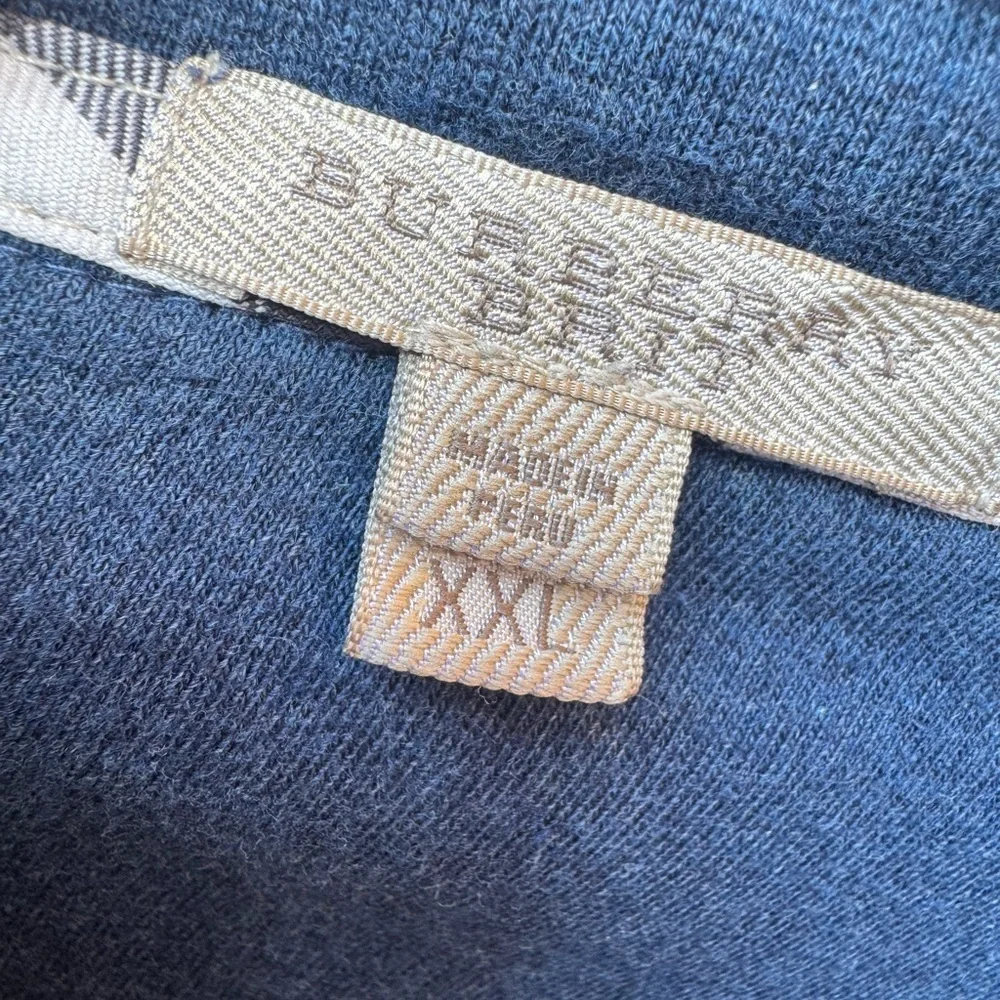 BURBERRY BRIT BLUE LONG SLEEVE CASUAL NOVA CHECK DETAIL SWEATSHIRT/SHIRT Sz xxl